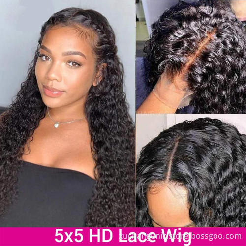 Burmese Raw Virgin Hair Jerry Curly Lace Front Wig Human Hair Deep Part Jerry Curl Weave Short Wig Kinky Curly Wig Lace Front